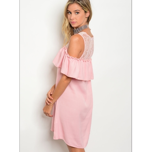 Runway Paris Pink Dress with Ruffled arms - Picture 2 of 2